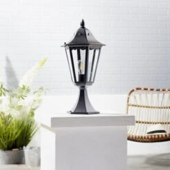 Borne Extérieure E27 Max 60W Noir Argent INSPIRE