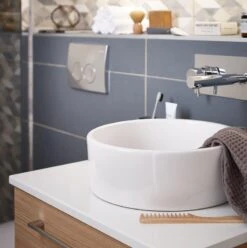 Vasque à Poser Céramique Diam.35 Cm Blanc Tube