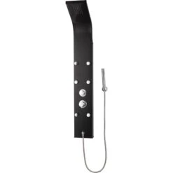 Colonne De Douche Hydromassante Avec Robinetterie, Noir, Newry