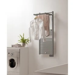 Sèche-serviettes électrique à Inertie Fluide DELTACALOR Stendino Gris Mat 500W