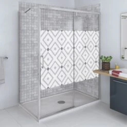 Sticker Paroi De Douche 100x100cm Forenza Gris, PLAGE