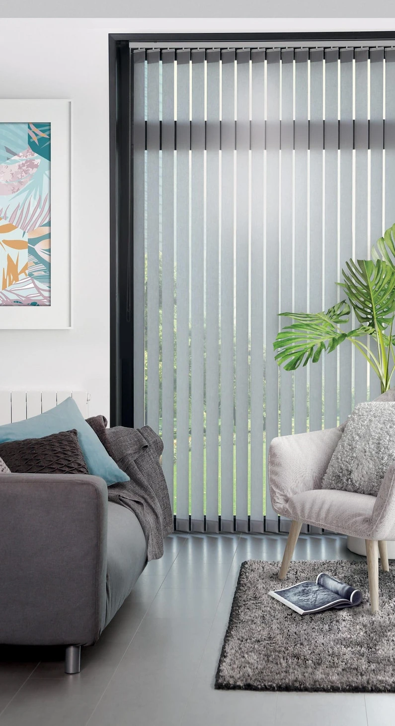 Kit Complet Rail Et Lamelles Verticales Orientables, Gris L.300 X H.260 Cm 1 Kit Complet Rail Et Lamelles Verticales Orientables, Gris L.300 X H.260 Cm