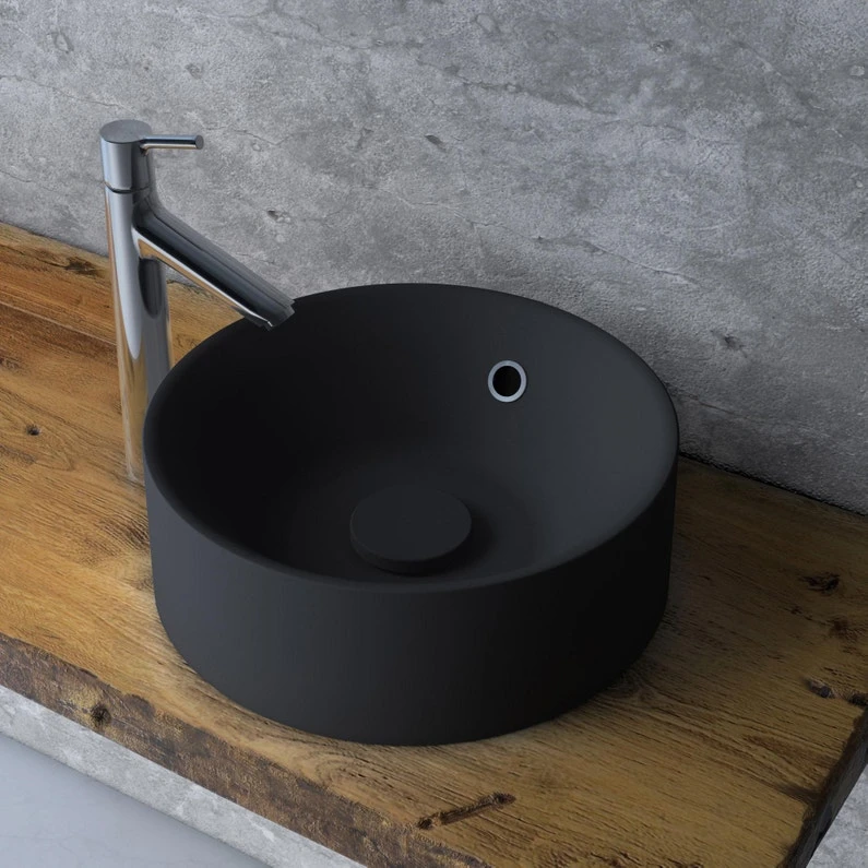 Vasque à Poser Polyrésine L.38 Diam.38 Cm Noir, SENSEA Capsule 2 Vasque à Poser Polyrésine L.38 Diam.38 Cm Noir, SENSEA Capsule – Image 2