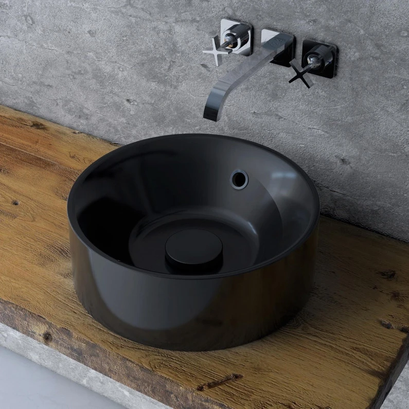 Vasque à Poser Polyrésine L.38 Diam.38 Cm Noir, SENSEA Capsule 3 Vasque à Poser Polyrésine L.38 Diam.38 Cm Noir, SENSEA Capsule – Image 3