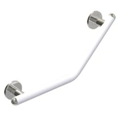 Barre De Sécurité à Fixer, Acier Chromé, L.53 Cm, Blanc Barre Coudée De Sécurit