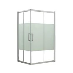 Porte Coulissante L.120 X L.90 Cm, Verre Serigraphié, Version Droite, Quad