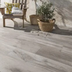 Carrelage Sol Extérieur Intenso Effet Bois Gris Heritage L.20 X L.80 Cm