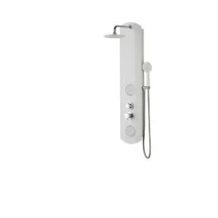 Colonne De Douche Hydromassante Avec Robinetterie, Blanc, Moa3