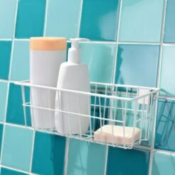 Panier De Bain / Douche à Coller 30 X 10 Cm, Gris