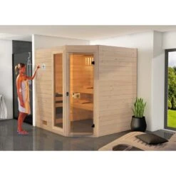 Sauna Traditionnel 2 Ou 3 Personnes WEKA Oland Angle 189x189cm Poêle Compact8kw