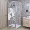 Sticker Paroi De Douche 100x100cm Feuillage Gris, PLAGE