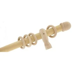 Kit De Tringle à Rideau Boule Diam. 28 Mm Chêne Brut 180/180 Cm