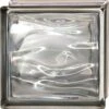 Brique De Verre, Gris Ondulé Brillant