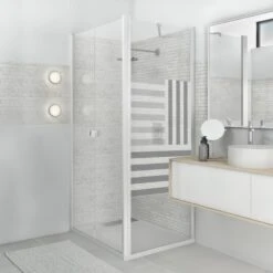 Sticker Paroi De Douche 100x100cm Damier Anthracite, PLAGE