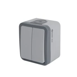 Double Interrupteur Va-et-vient étanche Extrem, LEXMAN, Gris