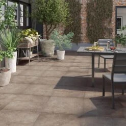 Carrelage Sol Extérieur Effet Béton Gris Fonce Spirit L.60 X L.60 Cm ARIANA