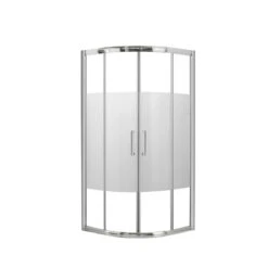 Porte Coulissante Pour Cabine 1/4 De Cercle L.90xl.90cm, Verre Sérigraphié, Quad