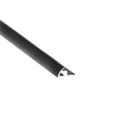 Quart-de-rond Mur Et Sol Noir Mat Aluminium L.250 Cm X Ep.10 Mm
