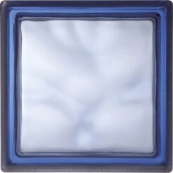 Brique De Verre Pegas Ondulée Brillante, Bleue