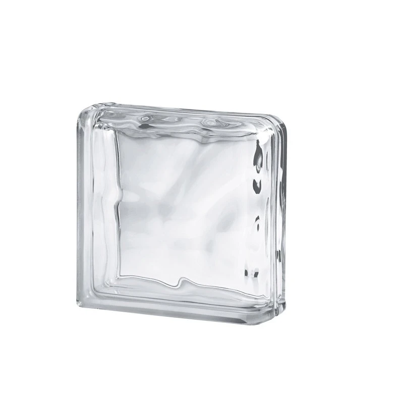 Brique De Verre, Transparent Ondulé Brillant 1 Brique De Verre, Transparent Ondulé Brillant