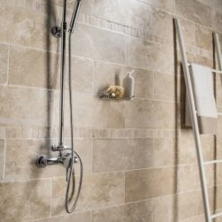 Listel Travertin Ethnic Ivoire, L.5 X L.30.5 Cm