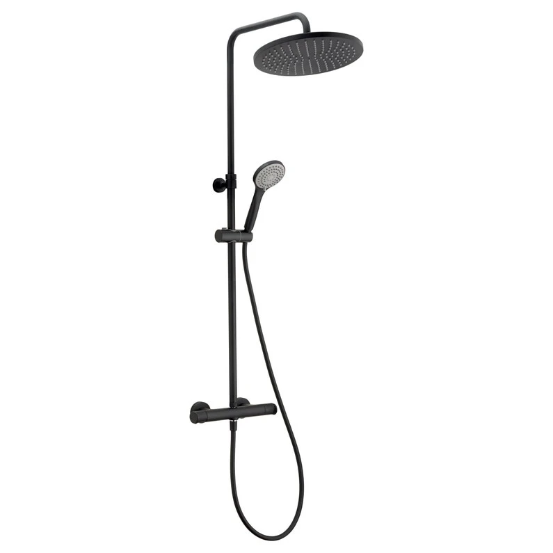 Colonne De Douche Thermostatique Levity Noir Mat HUBER 1 Colonne De Douche Thermostatique Levity Noir Mat HUBER