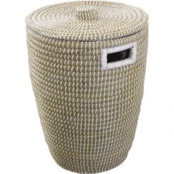 Panier à Linge Fibre Végétale Phuket, Naturel, L.40 X H.52 X P.40 Cm