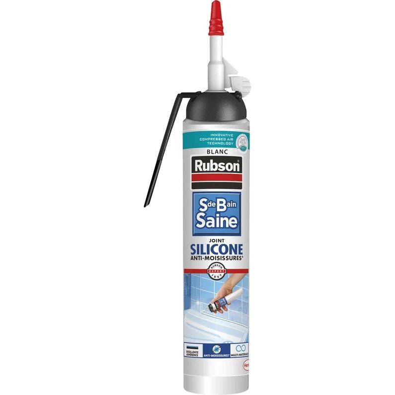 Silicone RUBSON, Blanc, 200 Ml Mastic Sans Pistolet Cuisine & Salle De Bain 1 Silicone RUBSON, Blanc, 200 Ml Mastic Sans Pistolet Cuisine & Salle De Bain