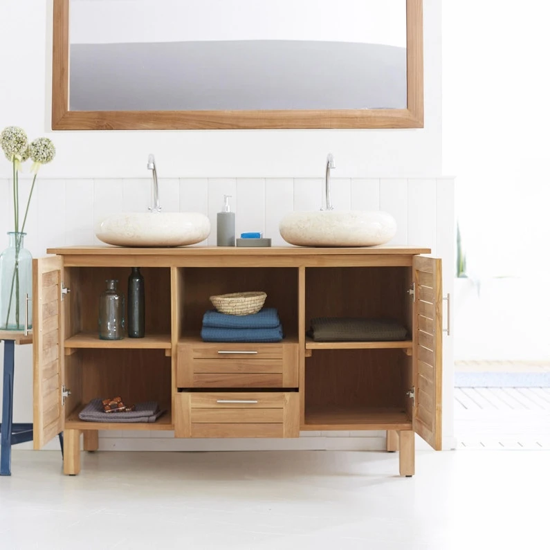 Meuble Vasque Bois, L.125 X H.75 X P.55 Cm, TIKAMOON Soho 2 Meuble Vasque Bois, L.125 X H.75 X P.55 Cm, TIKAMOON Soho – Image 2