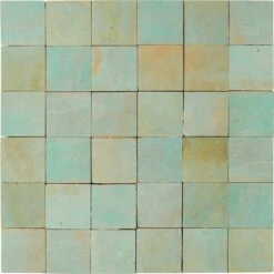 Mosaïque Mur Zellige Vert 5 X 5 Cm