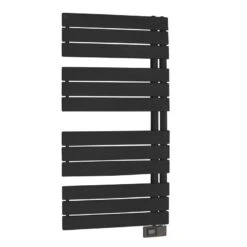 Sèche-serviettes électrique à Inertie Fluide DELTACALOR Asymétrique Noir Noir Ma