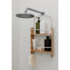 Etagère De Douche Barrel, Bois Naturel