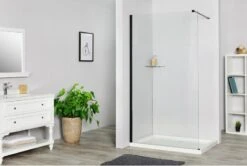 Paroi De Douche à L’italienne, L.80 Cm Remix Verre Transparent 8 Mm Noir