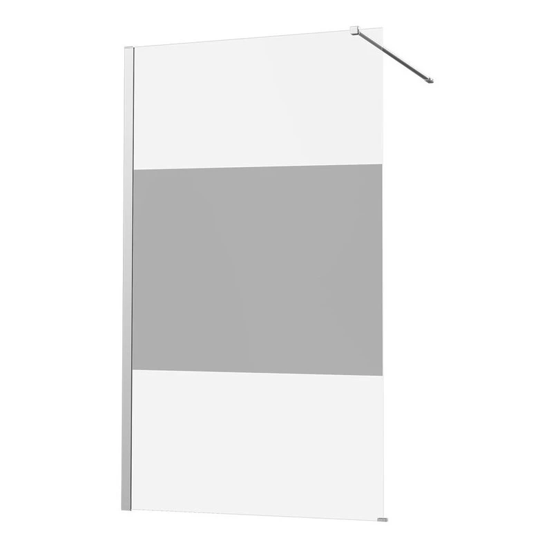 Paroi De Douche à L’italienne, L.97 Cm Remix Verre Sérigraphié 8 Mm Chromé 1 Paroi De Douche à L’italienne, L.97 Cm Remix Verre Sérigraphié 8 Mm Chromé