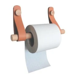 Dérouleur à Papier WC Bois, Effet Cuir Et Bois, Capsule