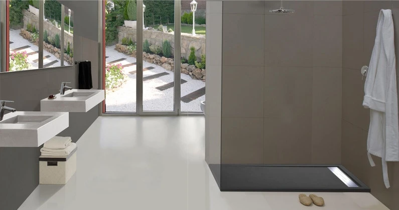 Receveur De Douche Extraplat Rectangulaire L.160 X L.90 Cm, Résine Noir 2 Receveur De Douche Extraplat Rectangulaire L.160 X L.90 Cm, Résine Noir – Image 2