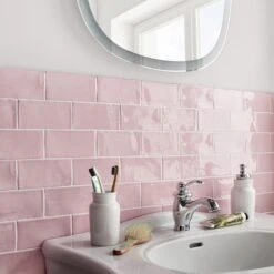 Carrelage Mur Uni Rose Brillant L.7.5 X L.15 Cm, Bakerstreet