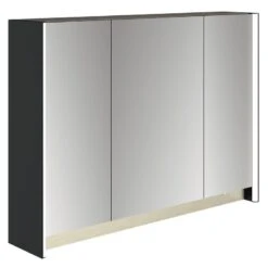Armoire De Toilette Lumineuse L. 90 Cm, Noir , DECOTEC Egerie