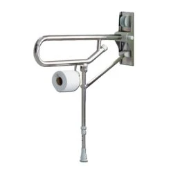 Barre D’appui à Fixer Relevable, Acier Chromé, Inox, L.76.5 Cm