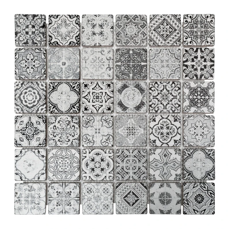 Mosaïque Mur Renaissance Noir/ Gris/blanc 30.5 X 30.5 Cm 1 Mosaïque Mur Renaissance Noir/ Gris/blanc 30.5 X 30.5 Cm