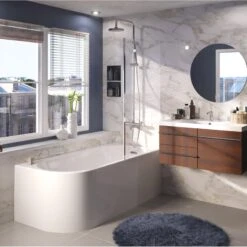 Baignoire îlot Asymétrique L.160x L.75 Cm Sophia Modèle Droit