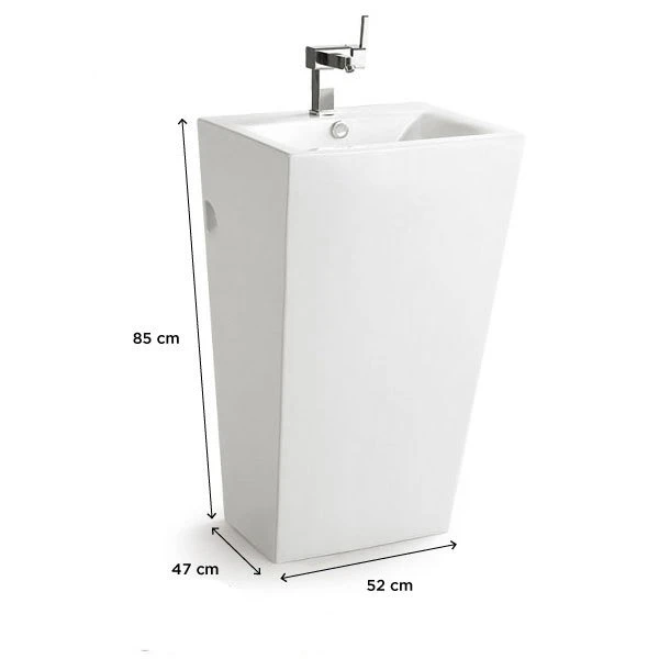 Lavabo En Céramique, Blanc, HOMESIGHT Paros 5 Lavabo En Céramique, Blanc, HOMESIGHT Paros – Image 5