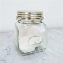 Boîte à Coton Verre Chaumont, Métal Et Transparent