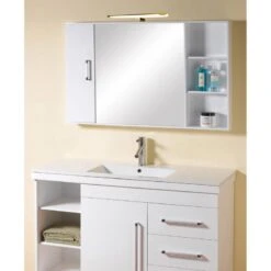 Spot Pour Miroir Avec éclairage Intégré, L.30 X H.4 Cm Fondi Doré