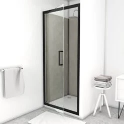 Porte De Douche Pivotante 80 Cm, Transparent, Factory