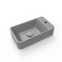 Lave-mains Résine Rectangle Gris L.40 X P.23 Cm, Smart