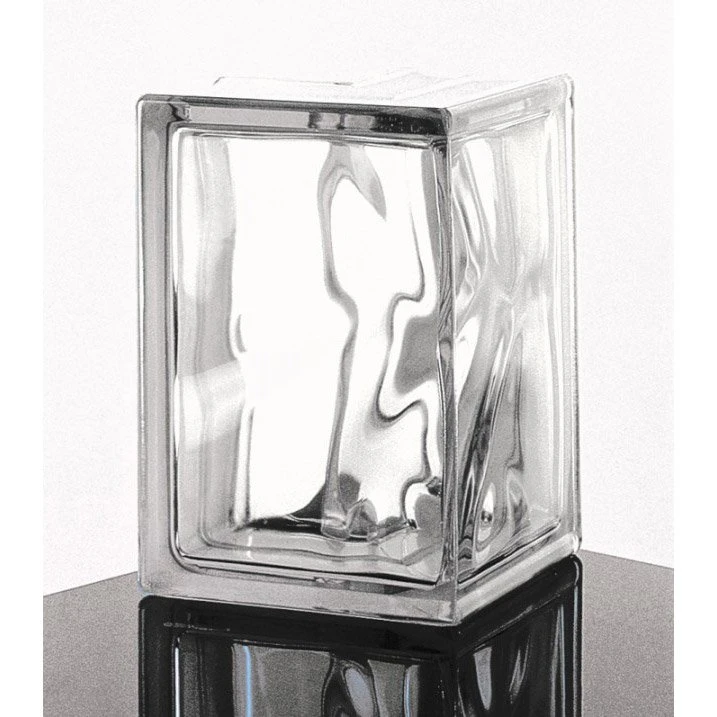Angle Brique De Verre, Transparent Ondulé Brillant 1 Angle Brique De Verre, Transparent Ondulé Brillant