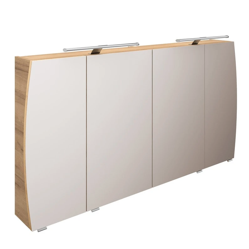 Armoire De Toilette L. 140 Cm, Imitation Chêne Naturel Image 1 Armoire De Toilette L. 140 Cm, Imitation Chêne Naturel Image