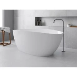 Baignoire îlot Ovale L.157x L.71 Cm Blanc Brillant, Stori