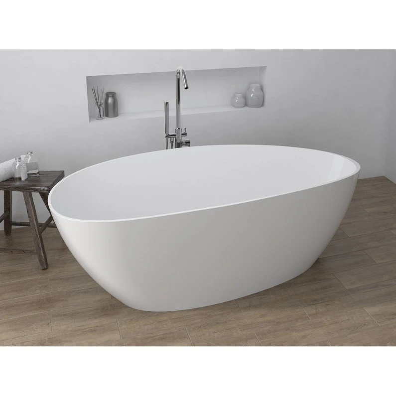 Baignoire îlot Ovale L.170x L.77 Cm Blanc Stori 1 Baignoire îlot Ovale L.170x L.77 Cm Blanc Stori
